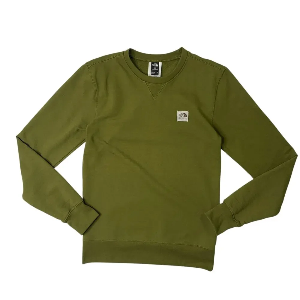 The North Face Sweatshirt Mens XS Extra Small Gecko Green Heritage Patch Crew